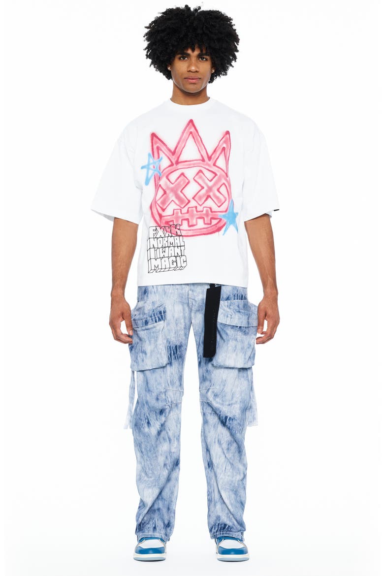 Grunge Baggy Fit Cargo Jeans, Alternate, color, CLOUD