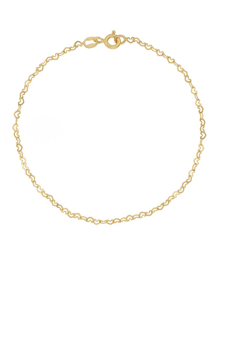 BLG 14K Gold Heart Link Chain Bracelet (Nordstrom Exclusive), Main, color, 14K YELLOW GOLD