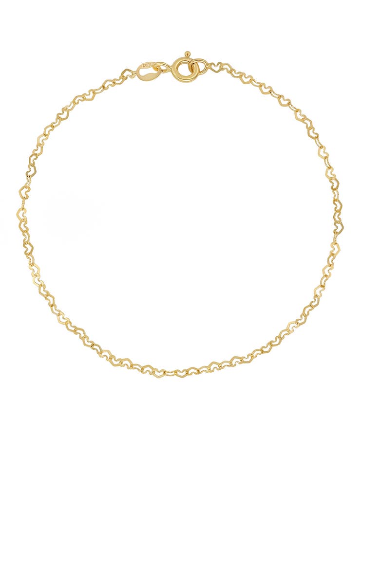 Bony Levy BLG 14K Gold Heart Link Chain Bracelet, Main, color,