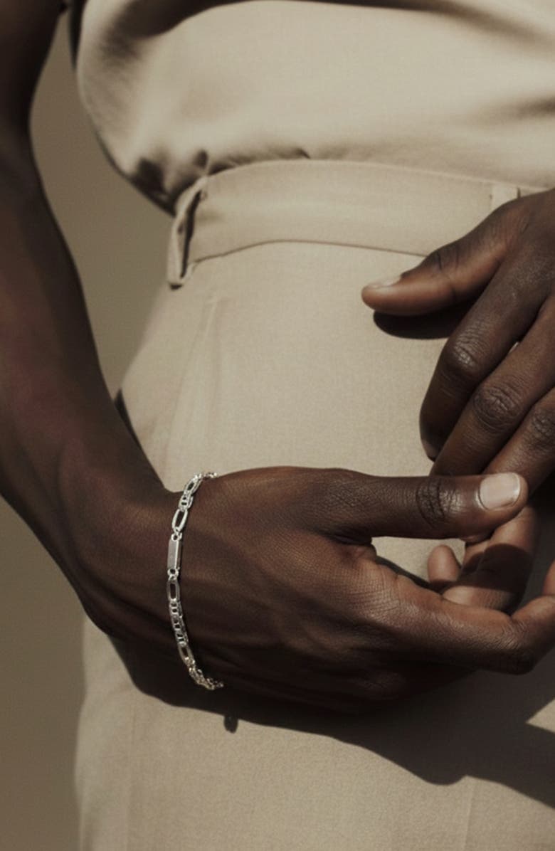 YOJ Figaro Bracelet in Silver, Alternate, color, Silver