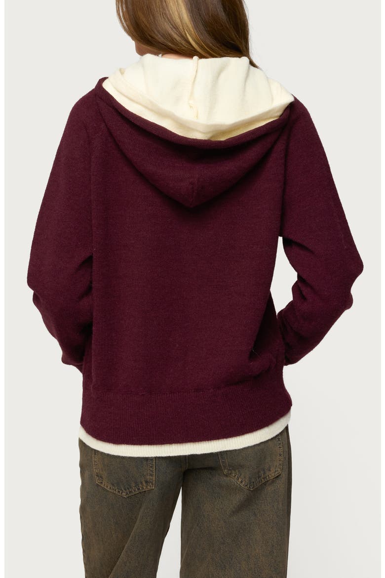 Varsity Logo Hoodie, Alternate, color, BURGUNDY-AND-CREAM