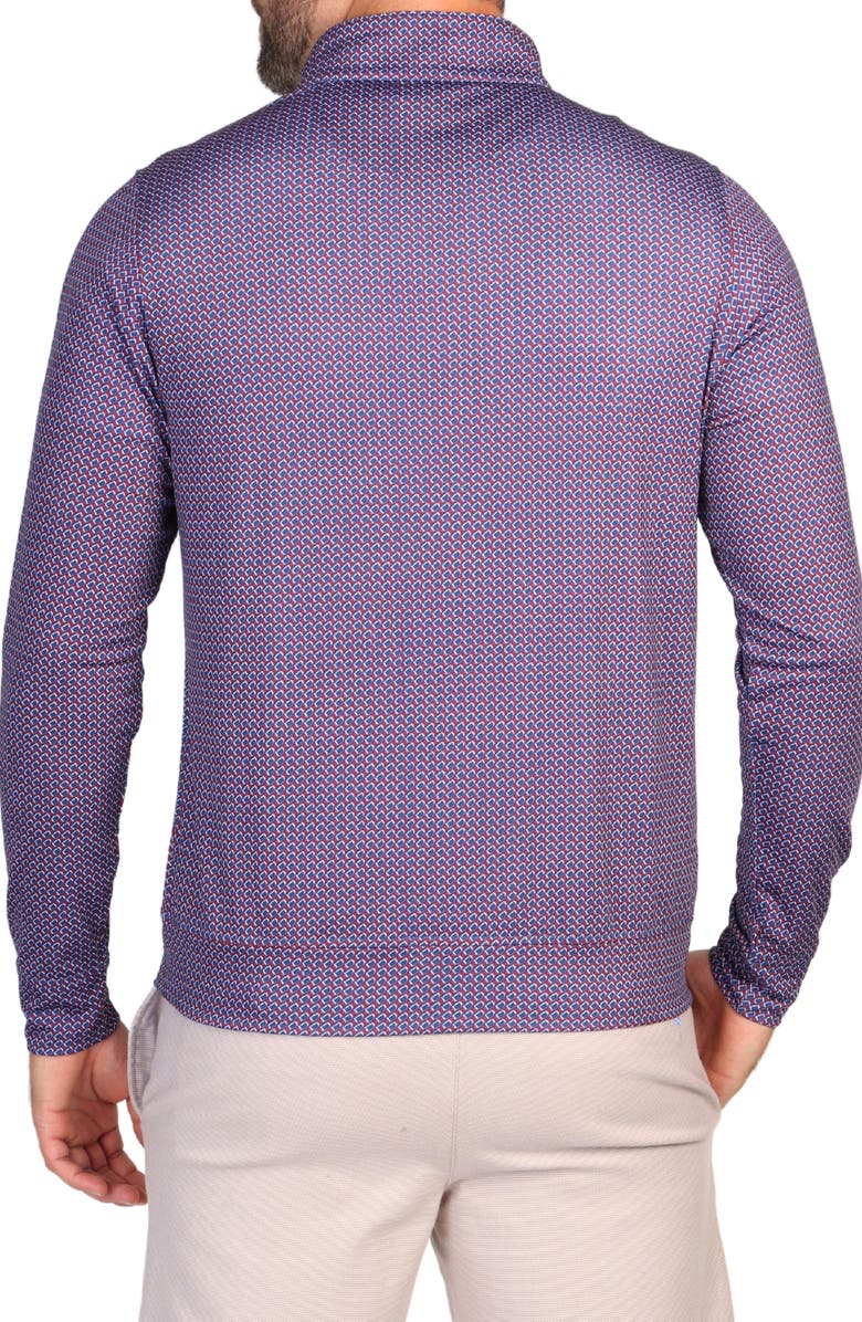 TailorByrd Football Print Performance Quarter Zip Pullover, Alternate, color, Purple/ Burgundy