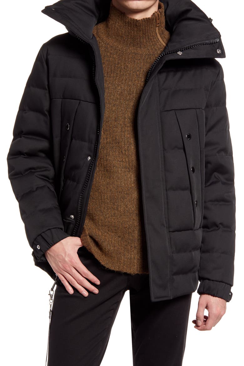 Down & Feather Parka, Main, color, BLACK