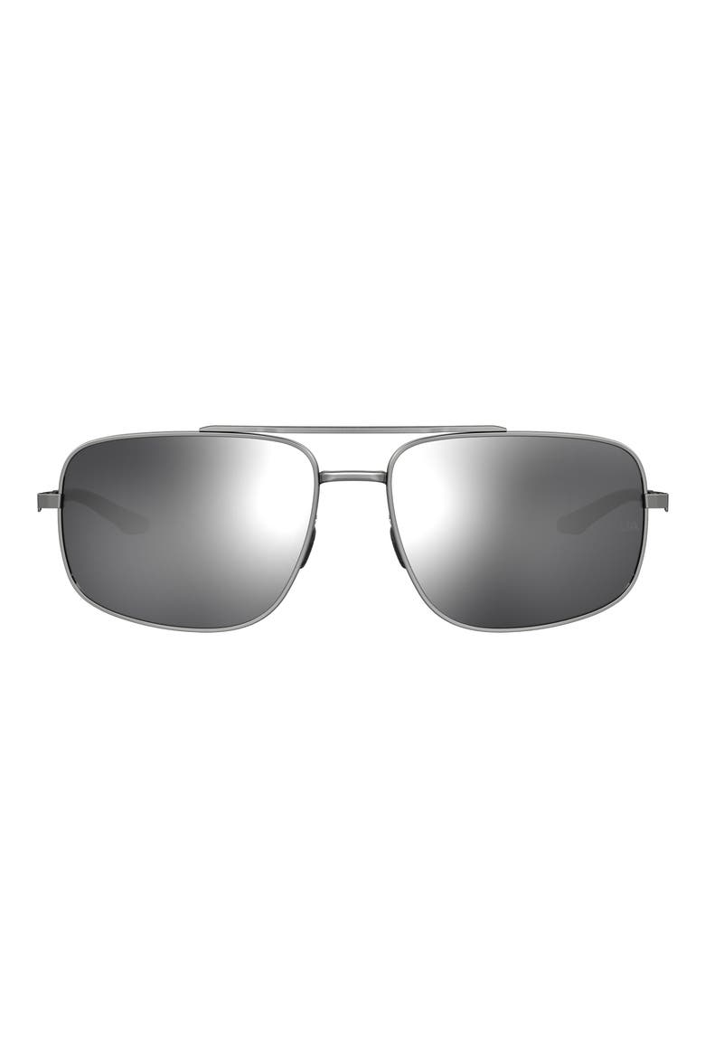 59mm Polarized Mirrored Aviator Sunglasses, Main, color, RUTHENIUM