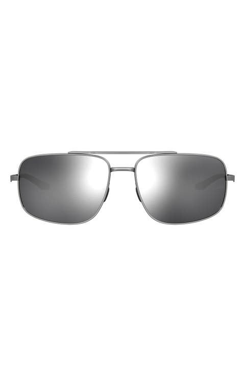 59mm Polarized Mirrored Aviator Sunglasses