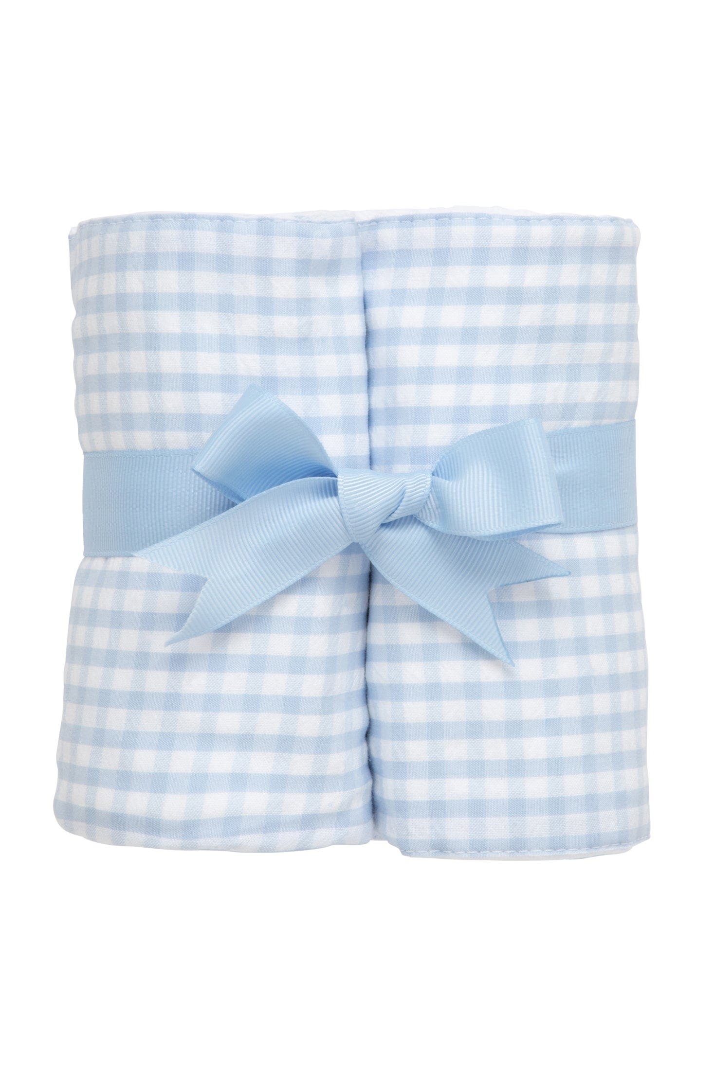 3 Marthas Big Check Set of Two Burp Cloths in Blue 