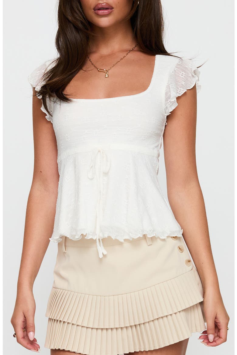 Auroraah Frill Top, Main, color, WHITE