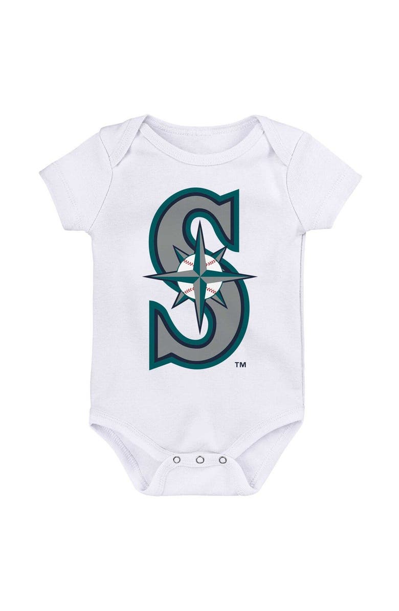 Outerstuff Newborn & Infant Aqua/Navy/White Seattle Mariners Minor League Player Three-Pack Bodysuit Set, Alternate, color, Aqua