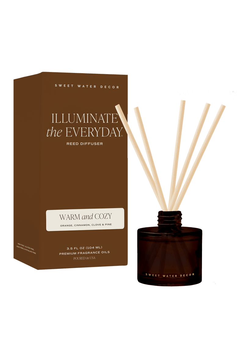 Amber Glass Fall Reed Diffuser, Main, color, Warm and Cozy