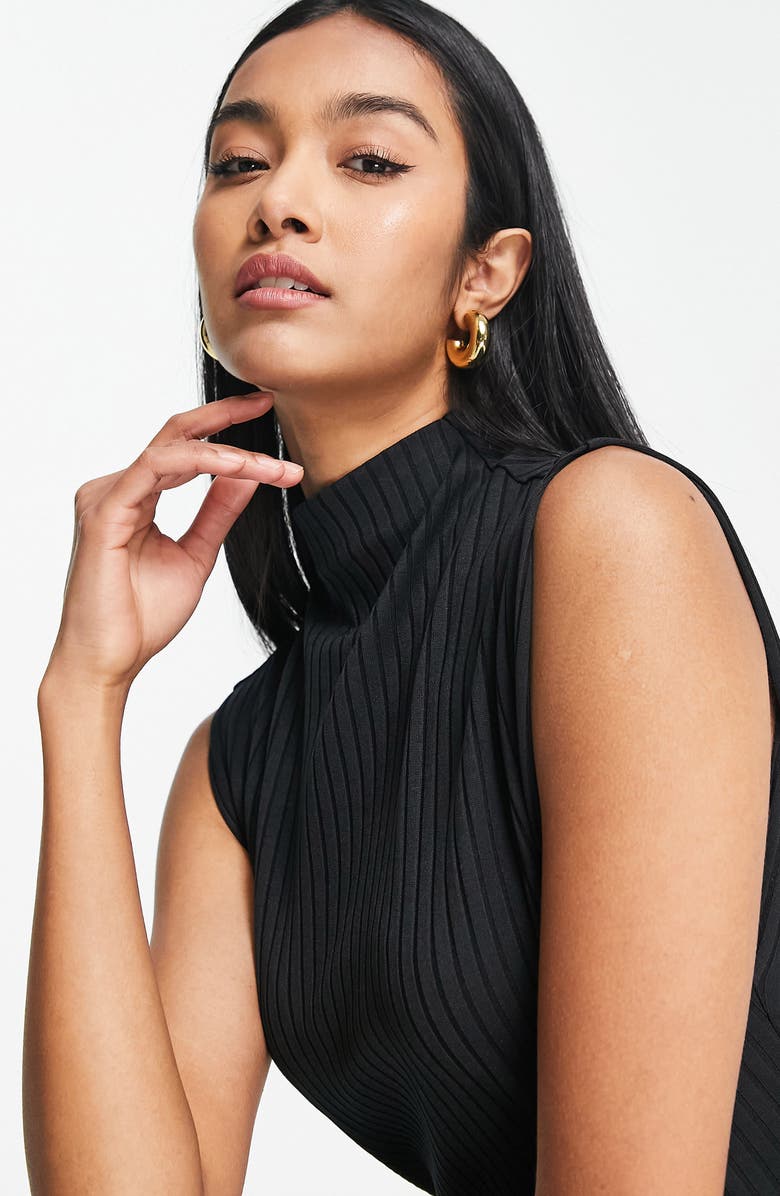 Topshop Jersey Rib Midi Dress, Alternate, color, 