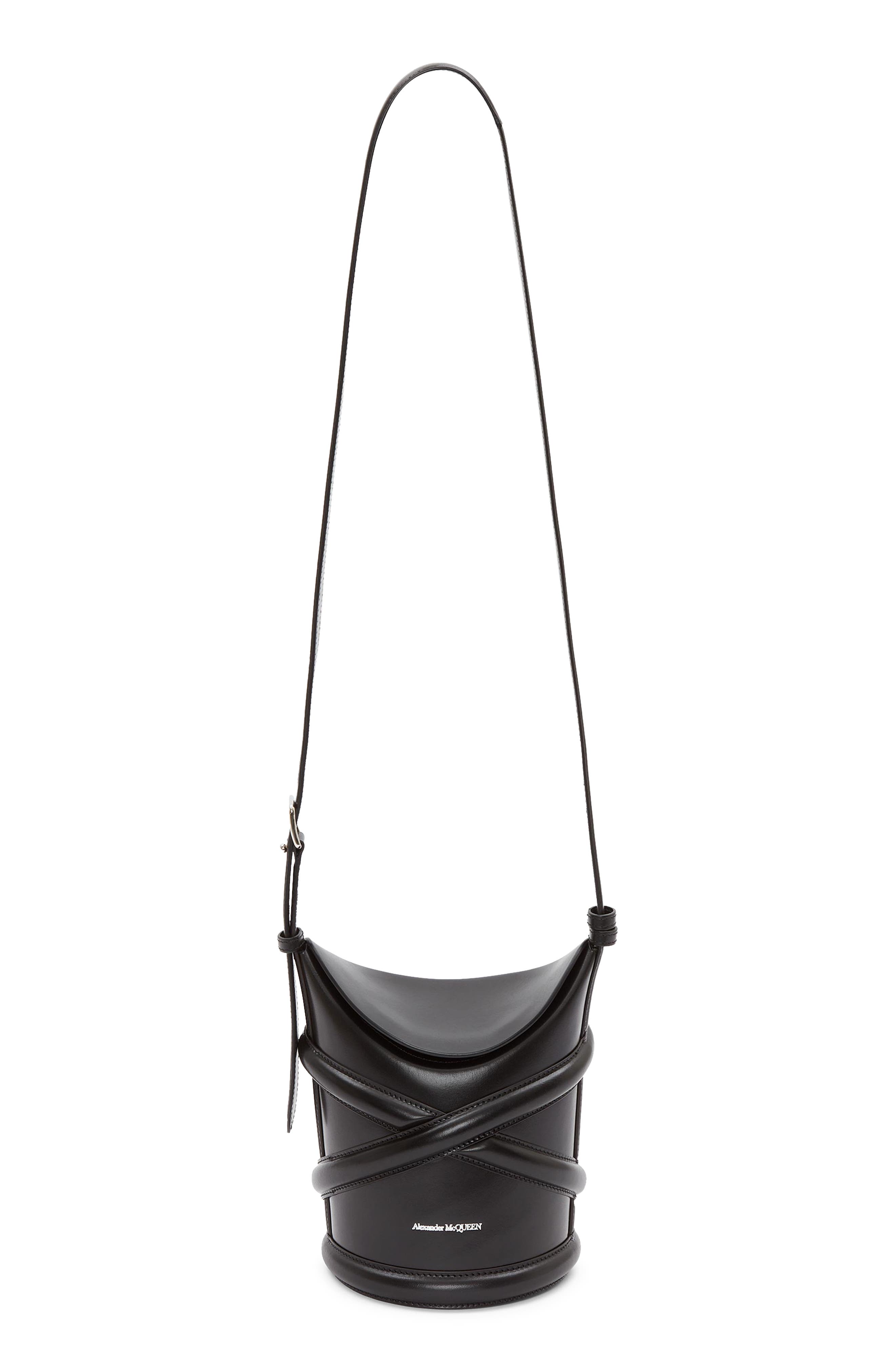 McQueen Alexander McQueen The Curve Small Leather Shoulder Bag, Alternate, color, 