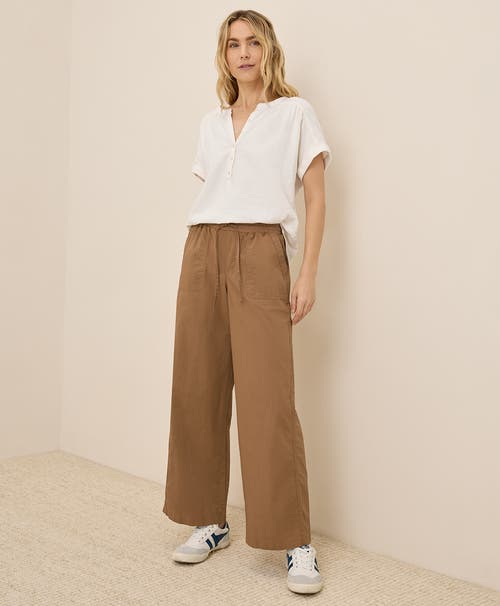Pact Organic Cotton Monterey Poplin Wide Leg In Brown