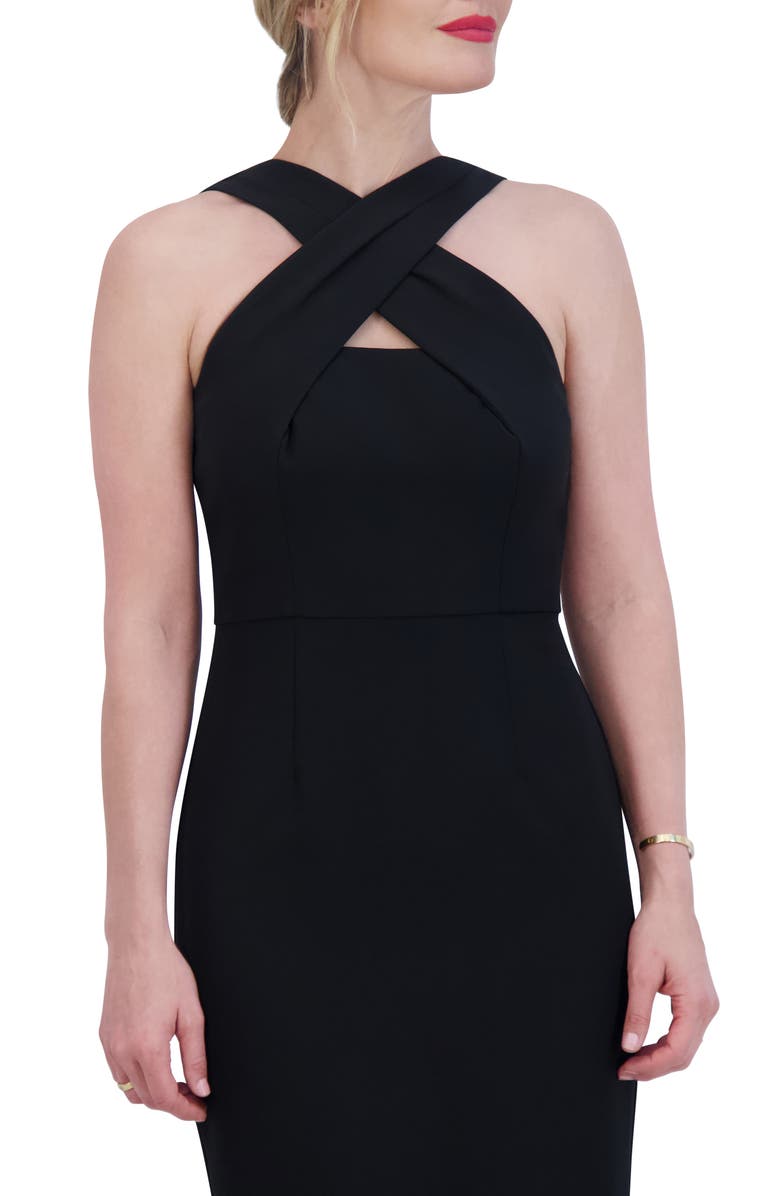 Vince Camuto Cross Neck Cocktail Sheath Dress, Alternate, color, 