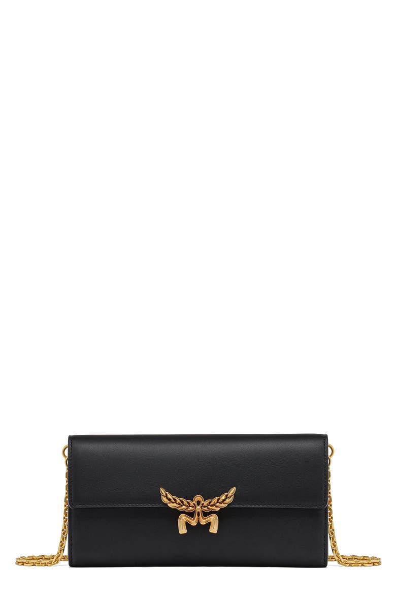 Large Himmel Leather Wallet on a Chain, Main, color, BLACK