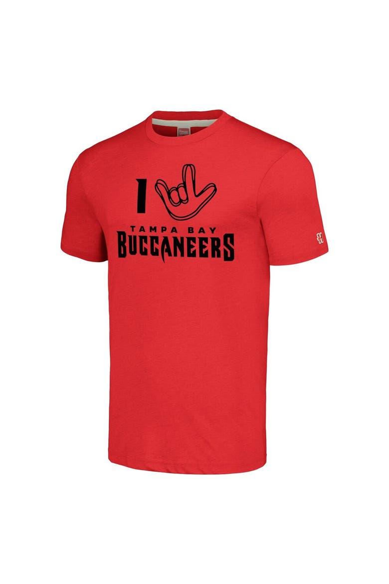 Unisex Homage  Red Tampa Bay Buccaneers The NFL ASL Collection by Love Sign Tri-Blend T-Shirt, Alternate, color, Red
