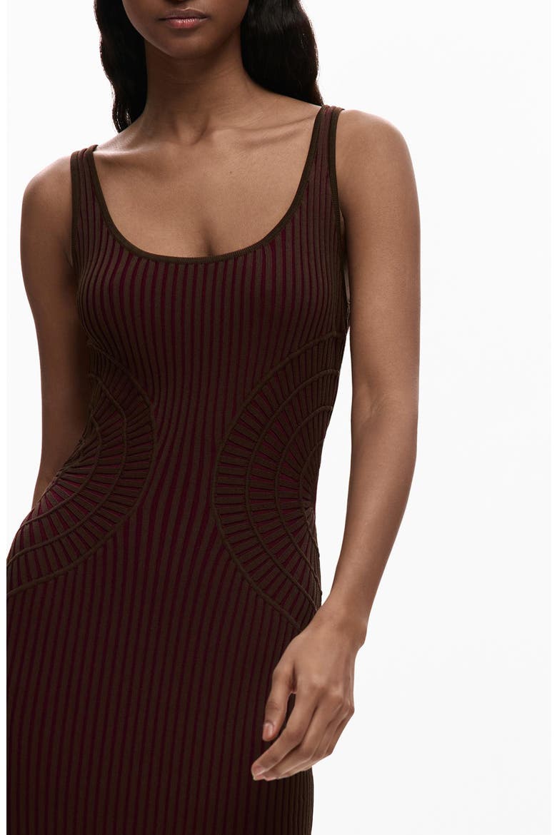 Rib Tank Dress, Alternate, color, BROWN