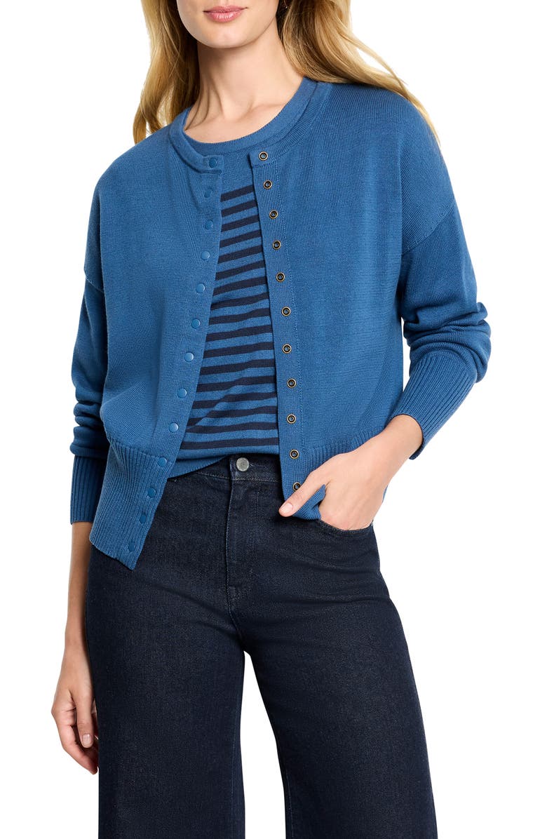 NIC+ZOE Snap It Up Cardigan, Main, color, Ocean