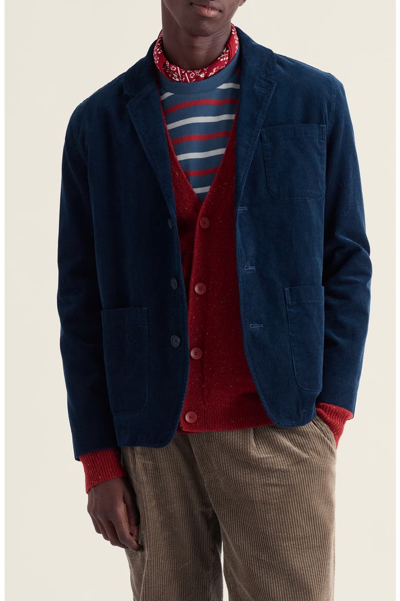 Plantsman Organic Cotton Corduroy Blazer, Main, color, SEA CAVE