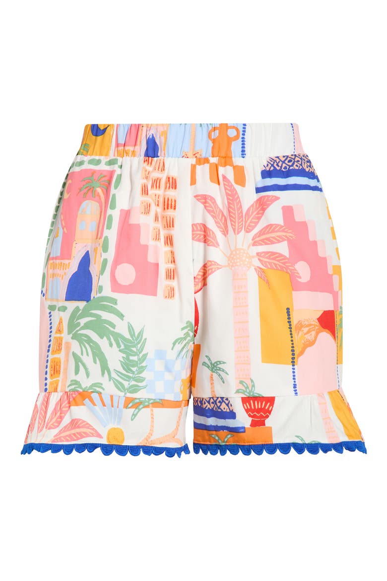 Petrolia Town Evel Ruffle Shorts, Alternate, color, ORANGE-PINK-WHITE