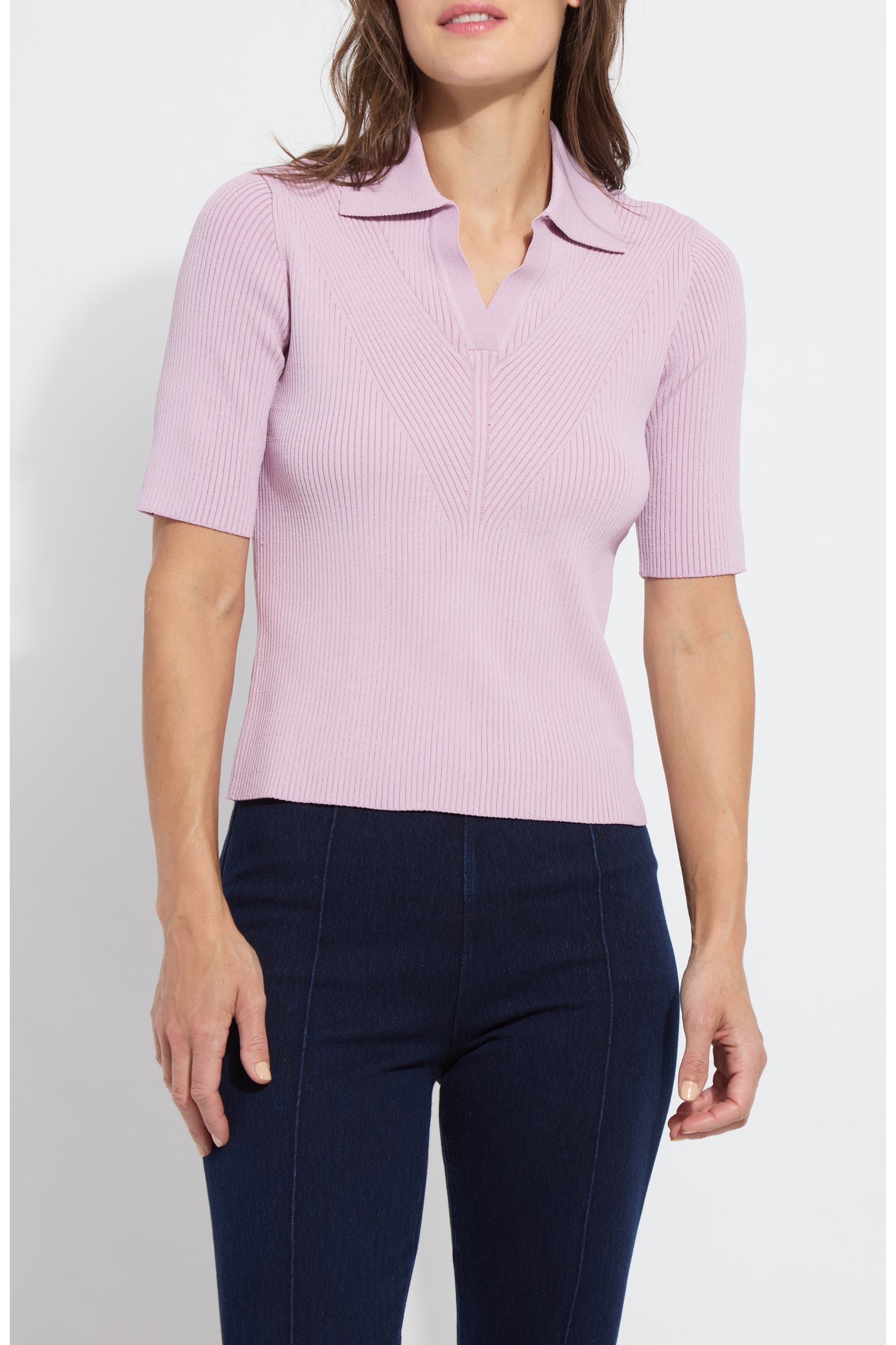 Small Ribs Rack Lysse Kenzie Johnny Collar Rib Polo (Women) | Nordstromrack