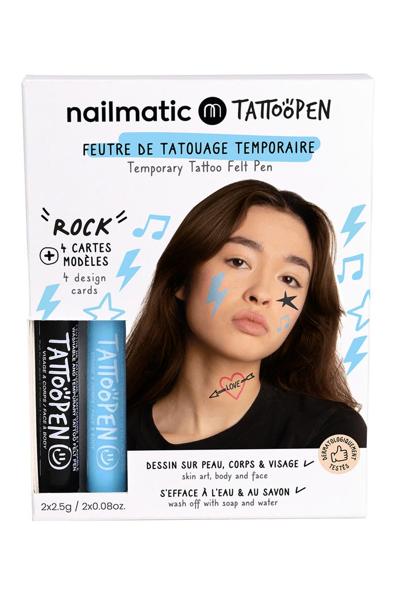 TattooPen Rock Temporary Tattoo Felt Pen Kit, Main, color, MULTI