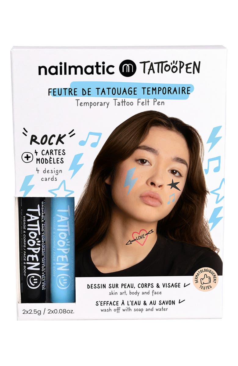 nailmatic TattooPen Rock Temporary Tattoo Felt Pen Kit, Main, color, Multi