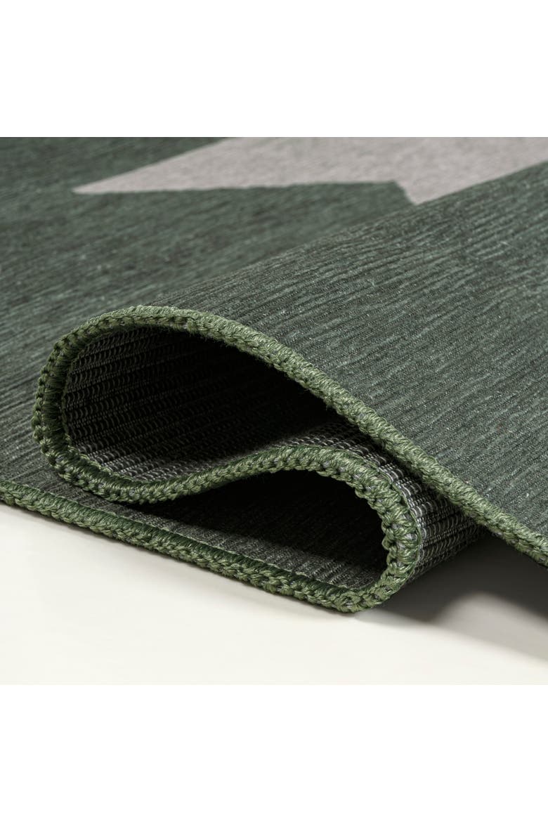 Chayton Minimalist Geometric Machine-Washable Area Rug, Alternate, color, Forest Green