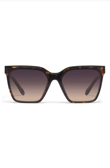 Quay Level Up 55mm Square Sunglasses In Tort Gold/smoke Polarized