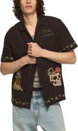 Lucky Brand Embroidered Cotton Camp Shirt