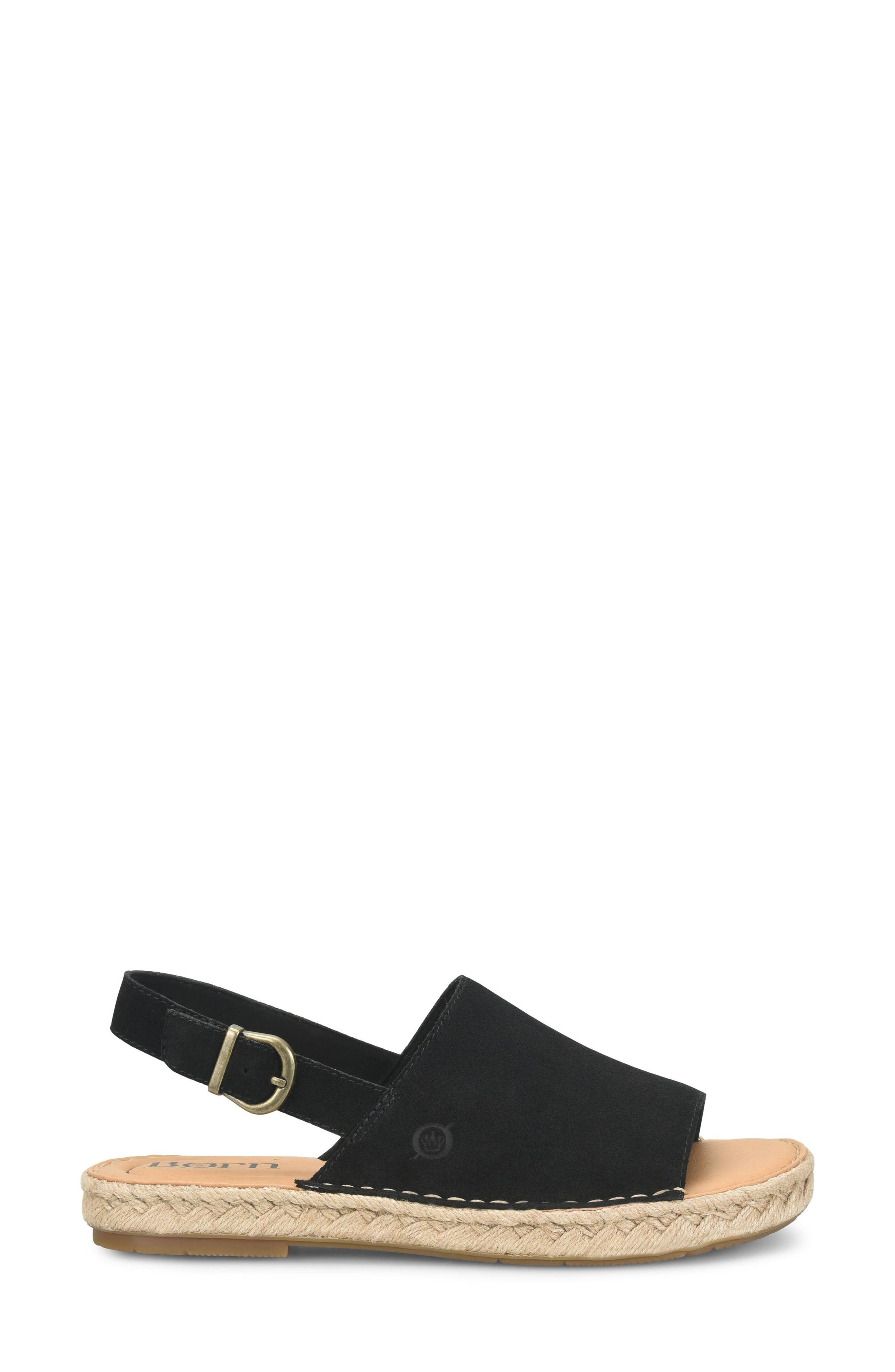 Børn Akela Slingback Espadrille Sandal, Alternate, color, Black Suede