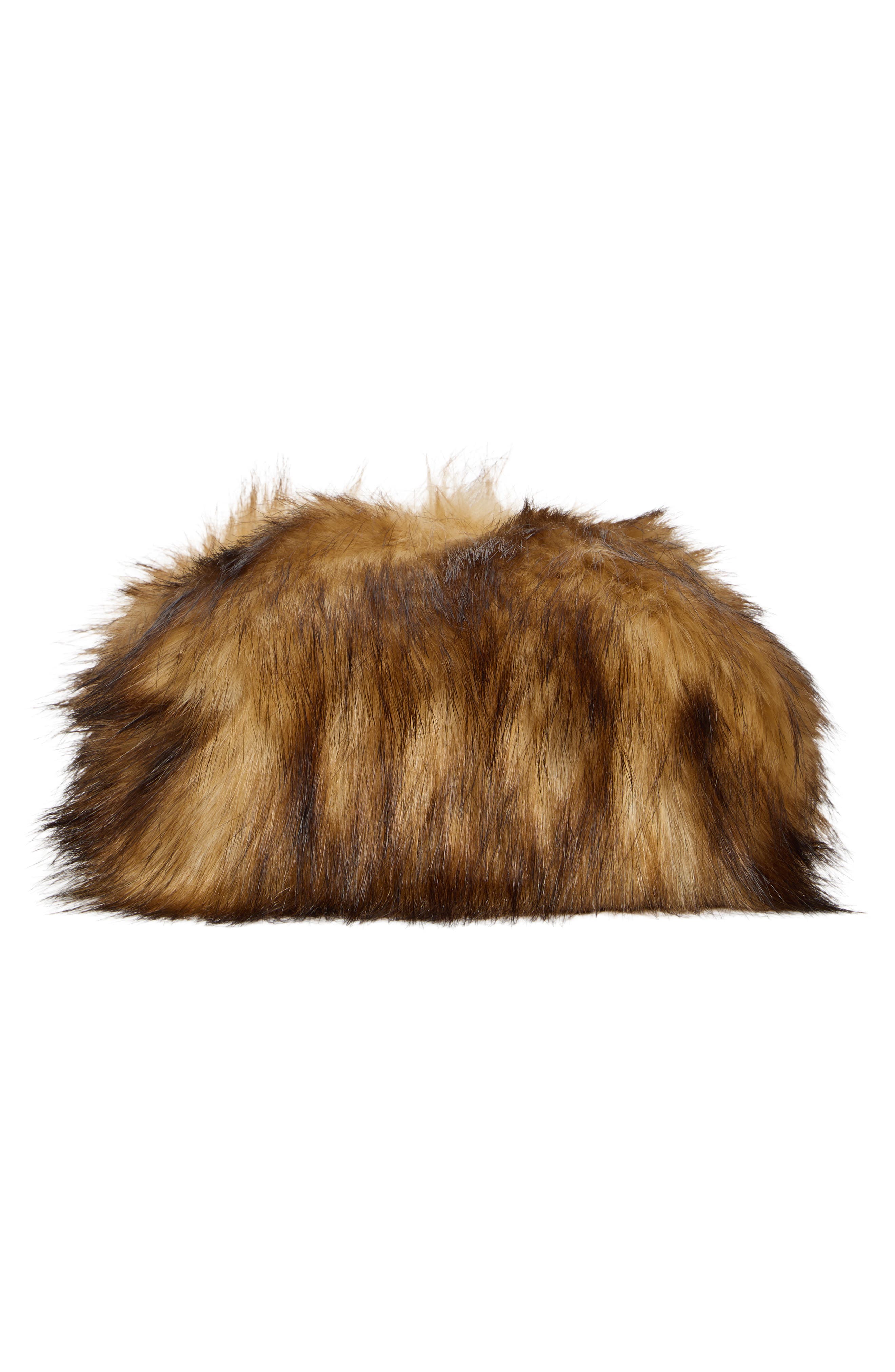 Sia Faux Fur Handbag, Alternate, color, BROWN