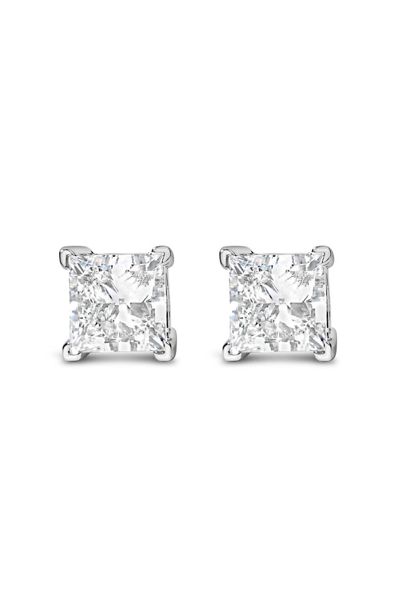 Haus of Brilliance 14K White Gold 1 1/2 Ct Princess Lab-Grown Diamond Solitaire Stud Earrings, Main, color, White