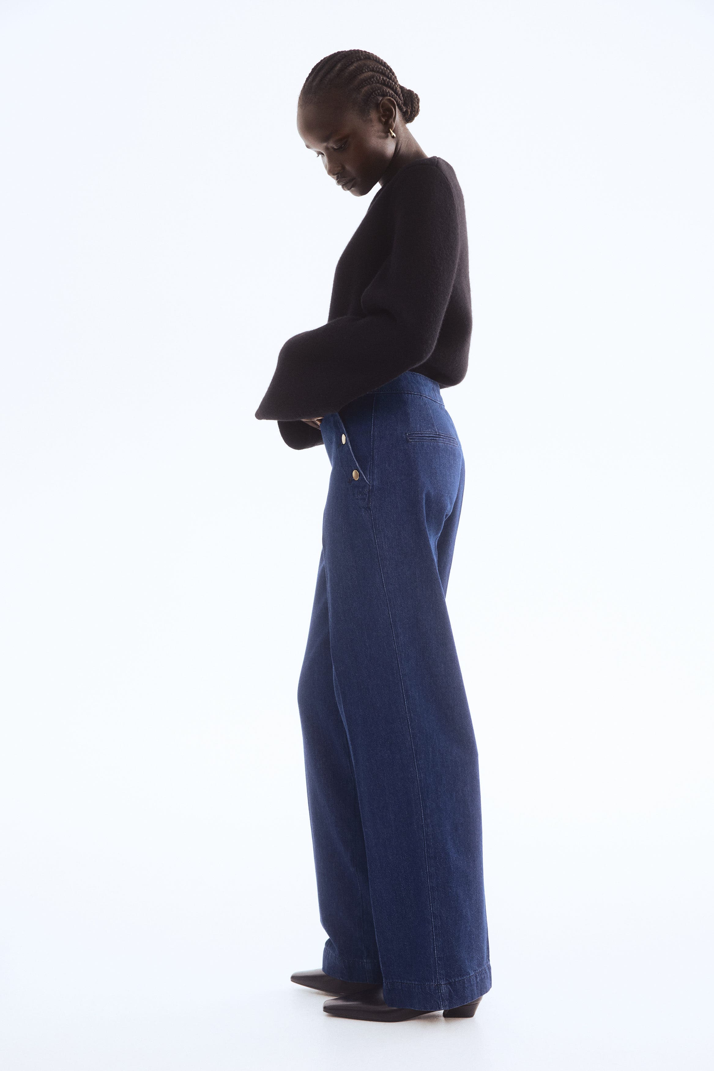 Button-detail Denim Trousers - image 2