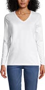 Lands' End Supima Cotton Long Sleeve V-Neck T-Shirt