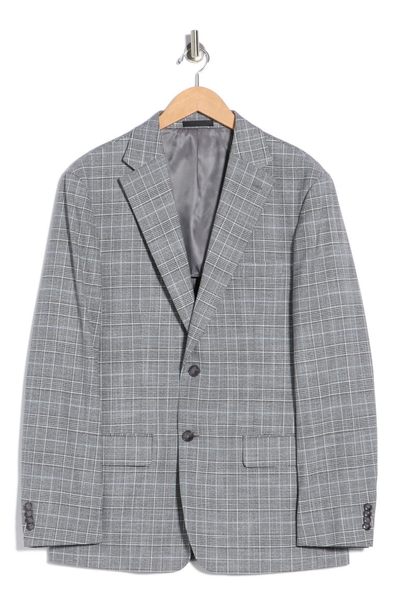 Plaid Sport Coat, Alternate, color, GREY/ LIGHT BLUE