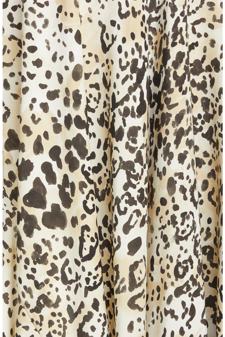 Animal Print Bow Back Handkerchief Hem Silk Dress, Alternate, color, ANIMAL PRINT