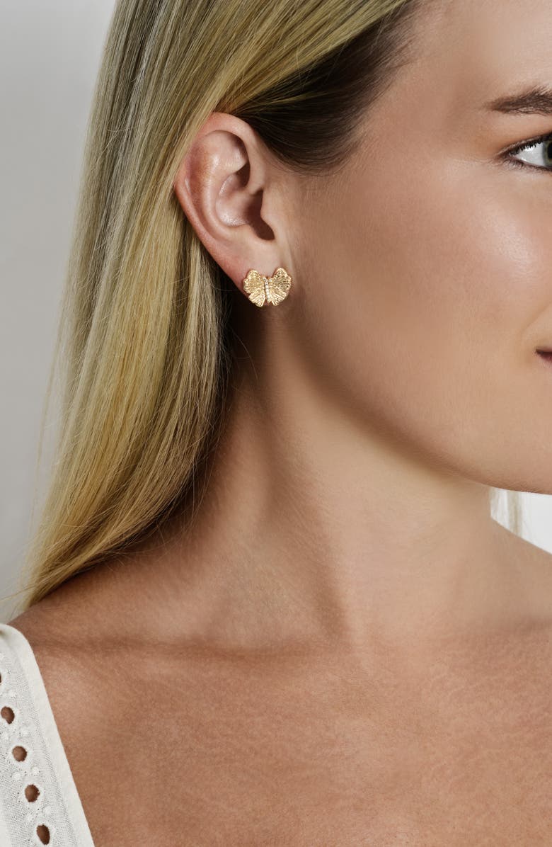 Anabel Aram Jewelry Butterfly Stud Earrings, Alternate, color, Gold