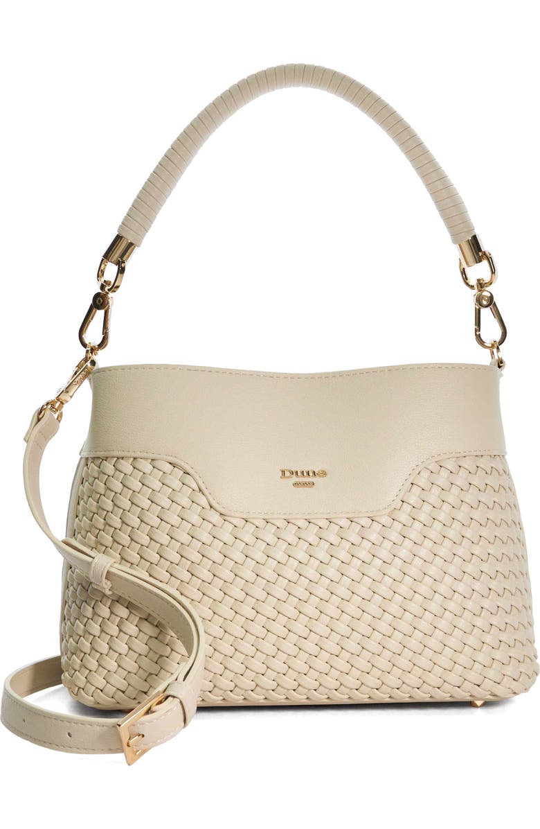 Dune London Dinidelphie Faux Leather Top Handle Bag, Main, color, Ecru