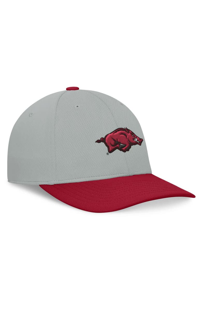 TOP OF THE WORLD Men's Top of the World  Gray/Cardinal Arkansas Razorbacks Mick Flex Hat, Alternate, color, Gray
