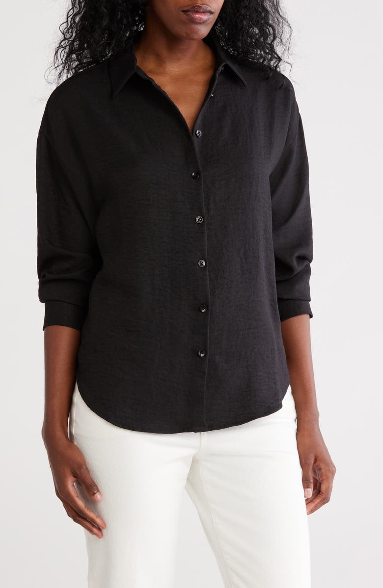 DKNY Oversize Twill Button-Up Shirt, Main, color, 