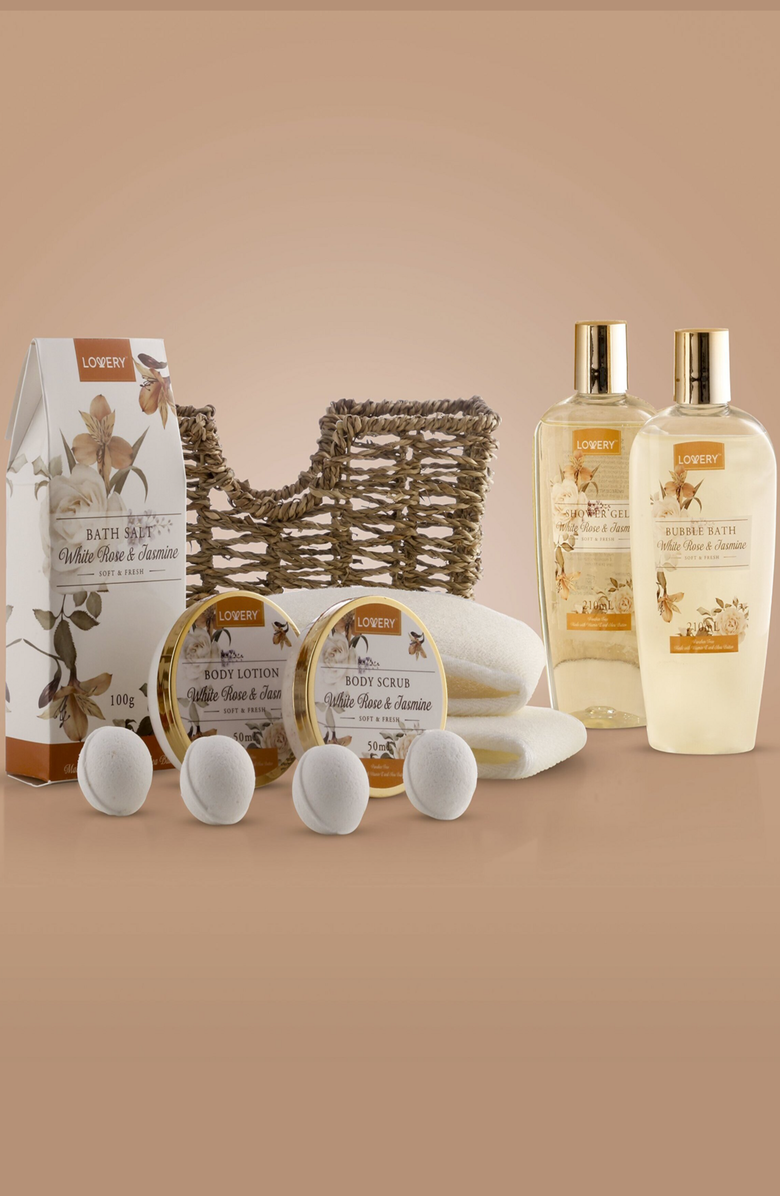 Lovery Home Spa Gift Basket - Luxury 11 pc Bath 
Body Gift Set, Alternate, color, 