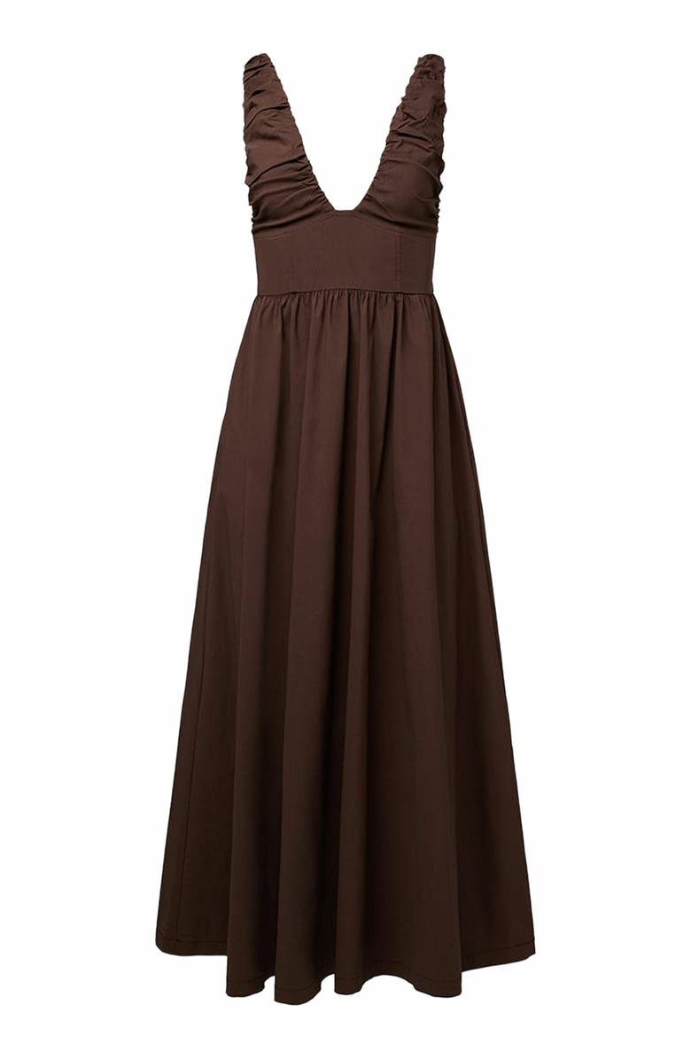 WeWoreWhat Ruched Corset Midi Dress, Main, color, 