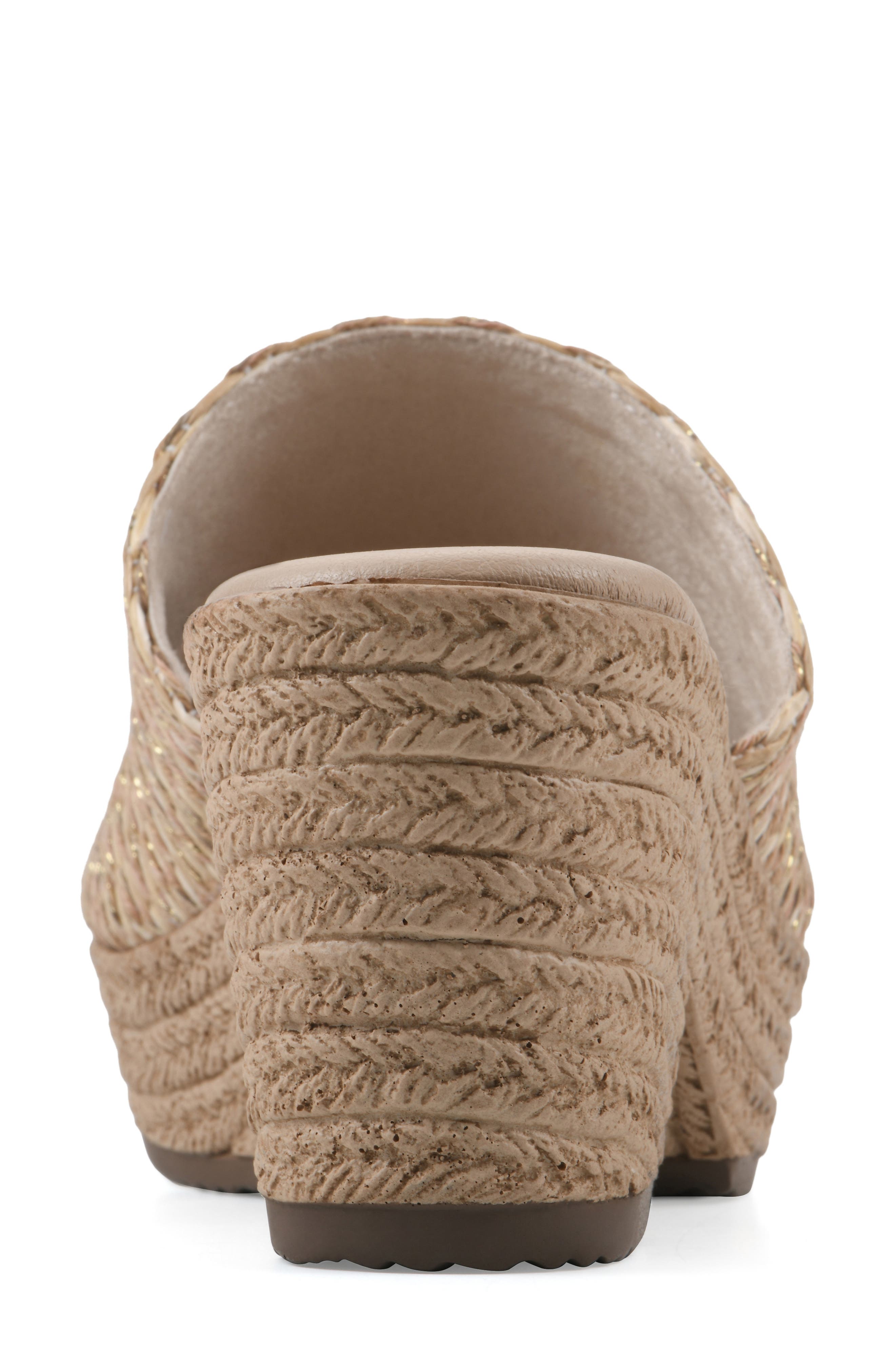 Biancia Platform Slide Sandal, Alternate, color, NATURAL/ METALLIC/ FABRIC