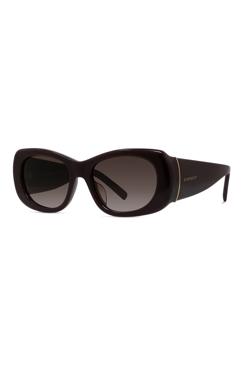 53mm Geometric Sunglasses, Alternate, color, SHINY BORDEAUX / GRADIENT