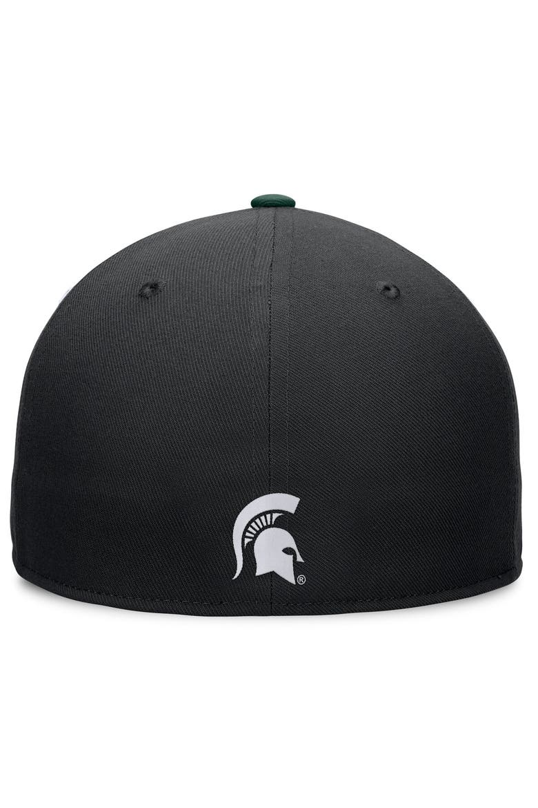 Men's Top of the World White/Green Michigan State Spartans Tri-Tone Heritage Collector Fitted Hat, Alternate, color, White