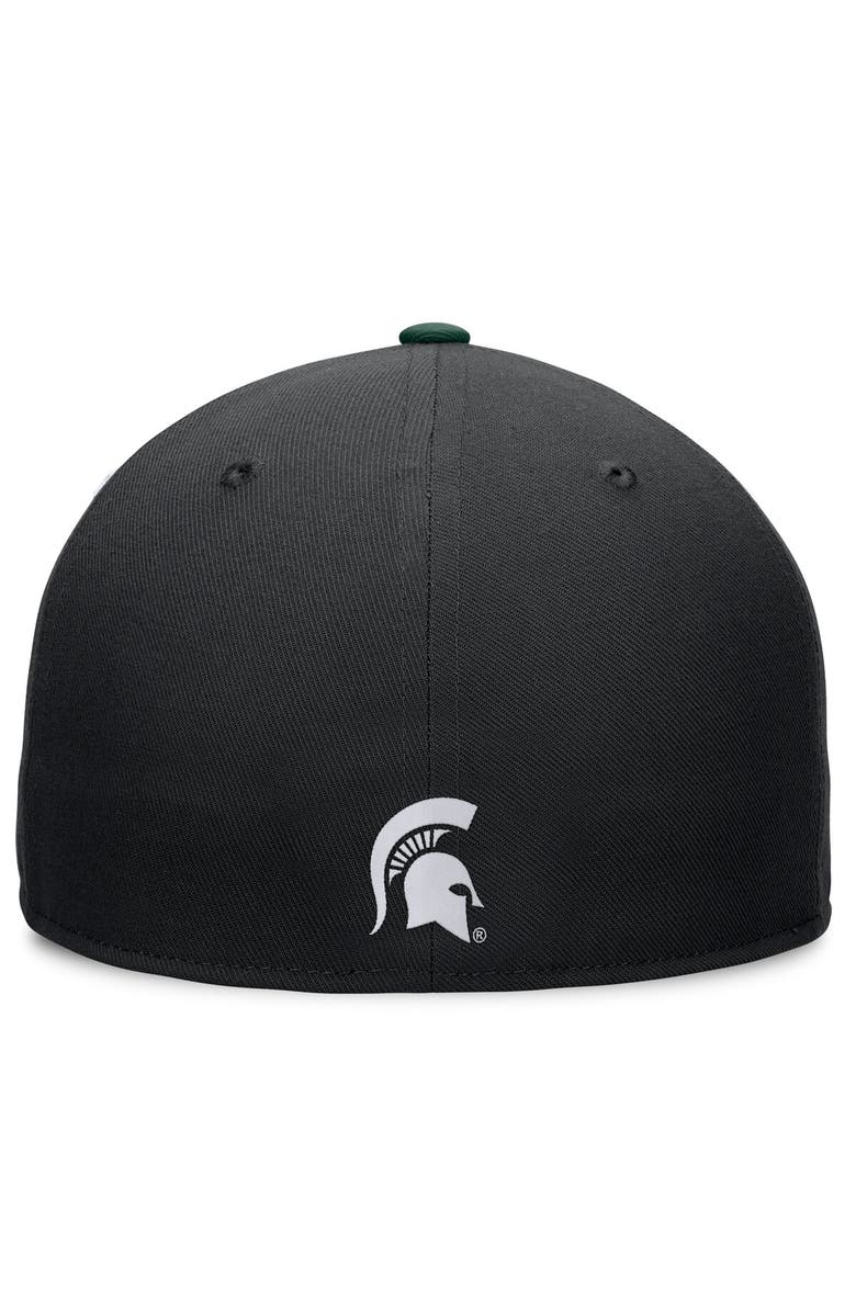 TOP OF THE WORLD Men's Top of the World White/Green Michigan State Spartans Tri-Tone Heritage Collector Fitted Hat, Alternate, color, White