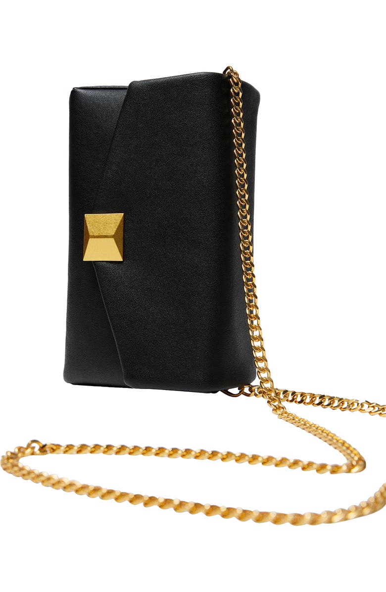 MANGO Faux Leather Flap Chain Crossbody Bag, Alternate, color,