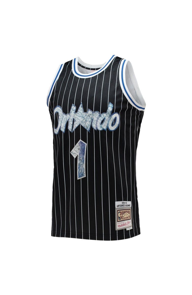 Mitchell & Ness Men's Mitchell & Ness Penny Hardaway Black Orlando Magic 1996/97 Hardwood Classics NBA 75th Anniversary Diamond Swingman Jersey, Alternate, color,