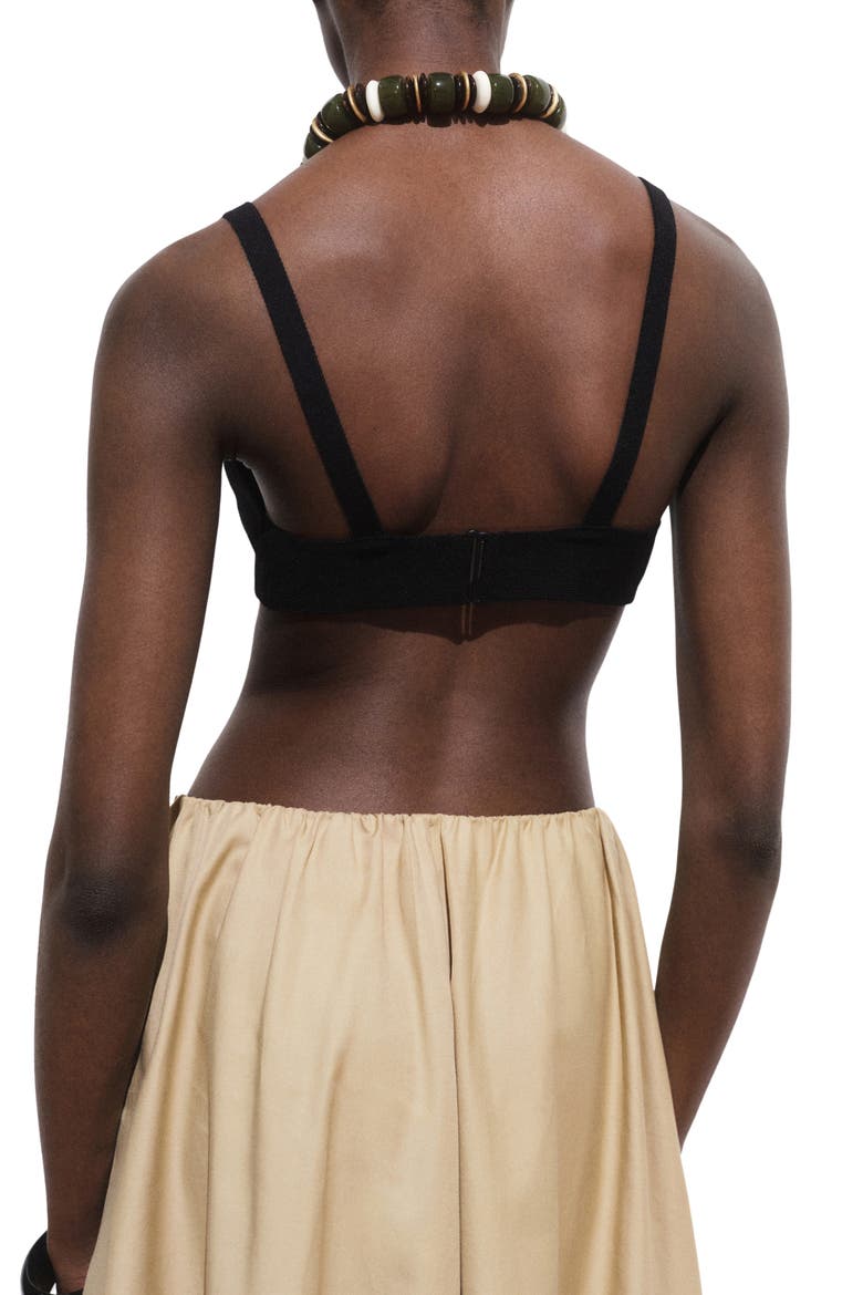 Knit Cropped Top, Alternate, color, BLACK