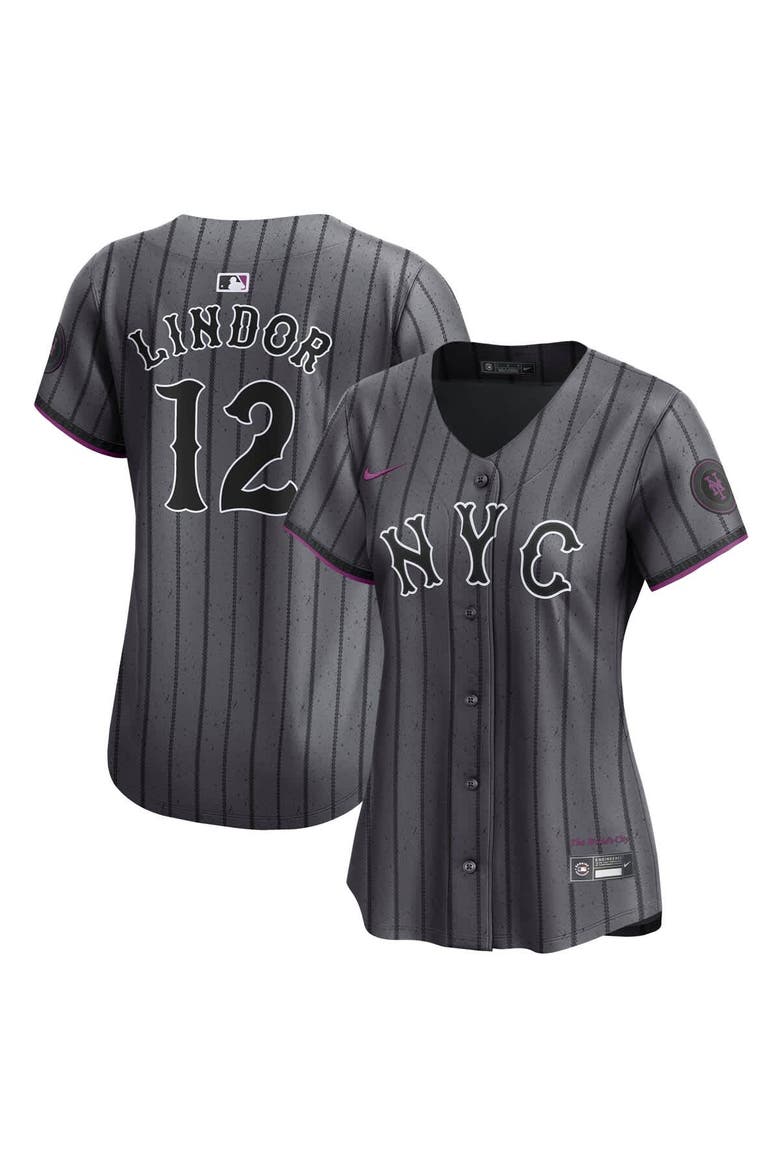 Women's Nike Francisco Lindor Gray New York Mets City Connect Limited Jersey, Main, color, Gray